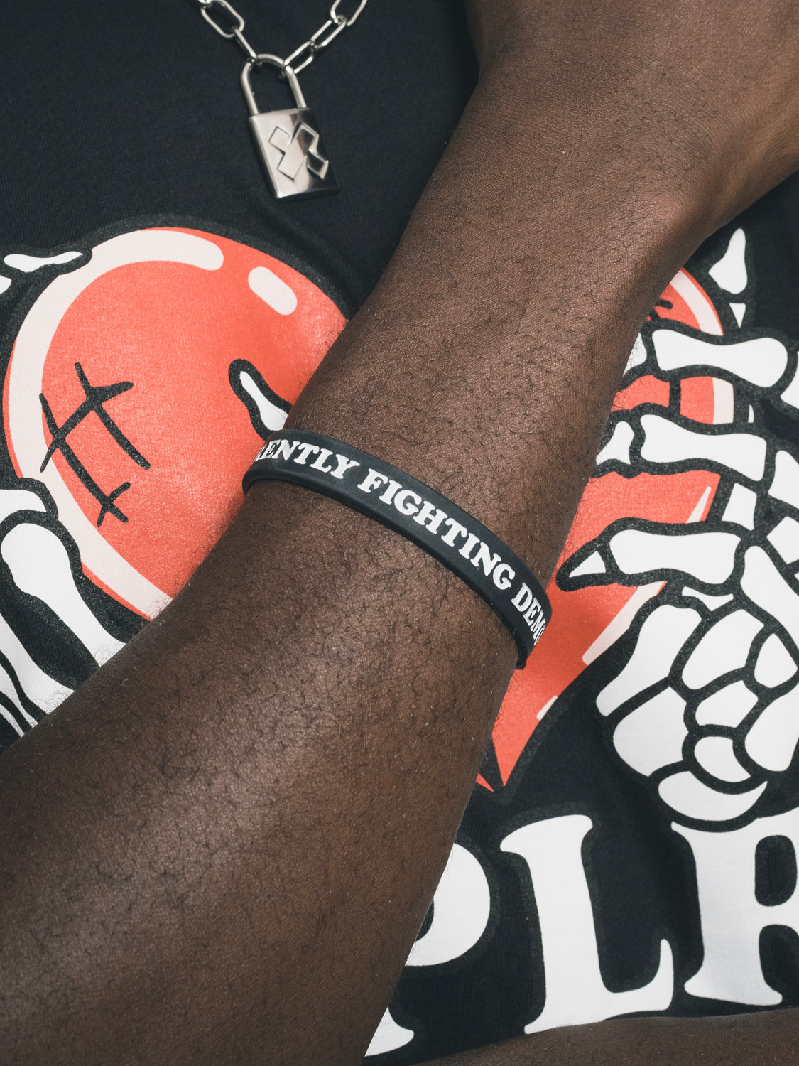 Fighting Demons Rubber Bracelet