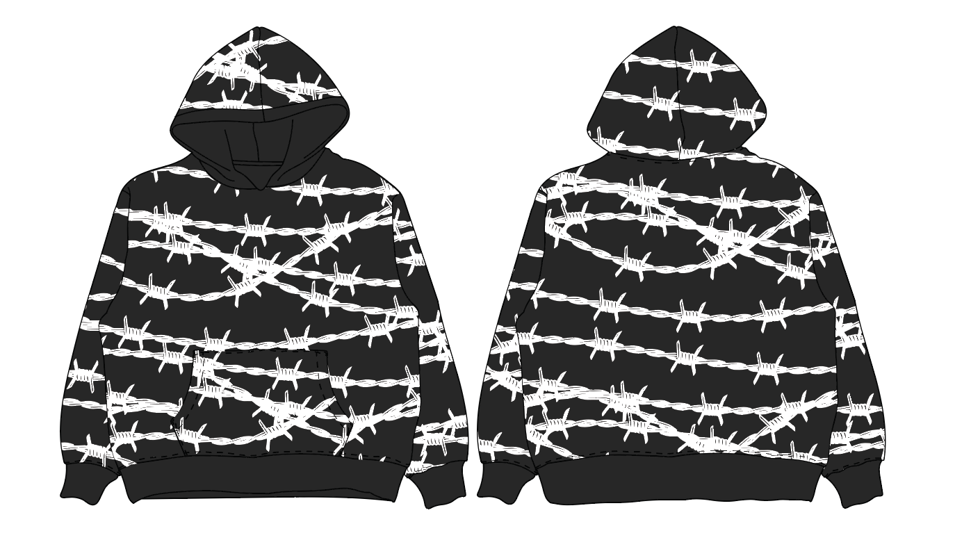 Barbed Wire Hoodie Oct'25 (Art Mockup)