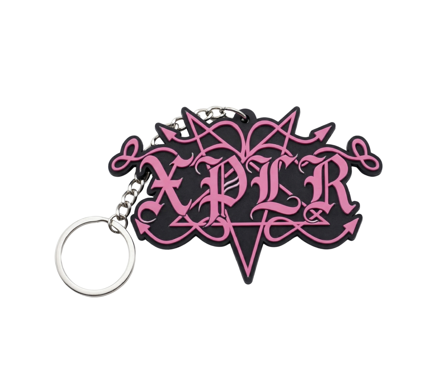 Hex Flame Rubber Keychain