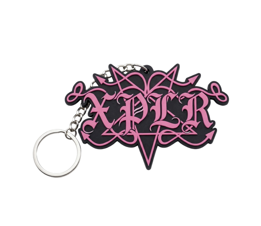 Hex Flame Rubber Keychain