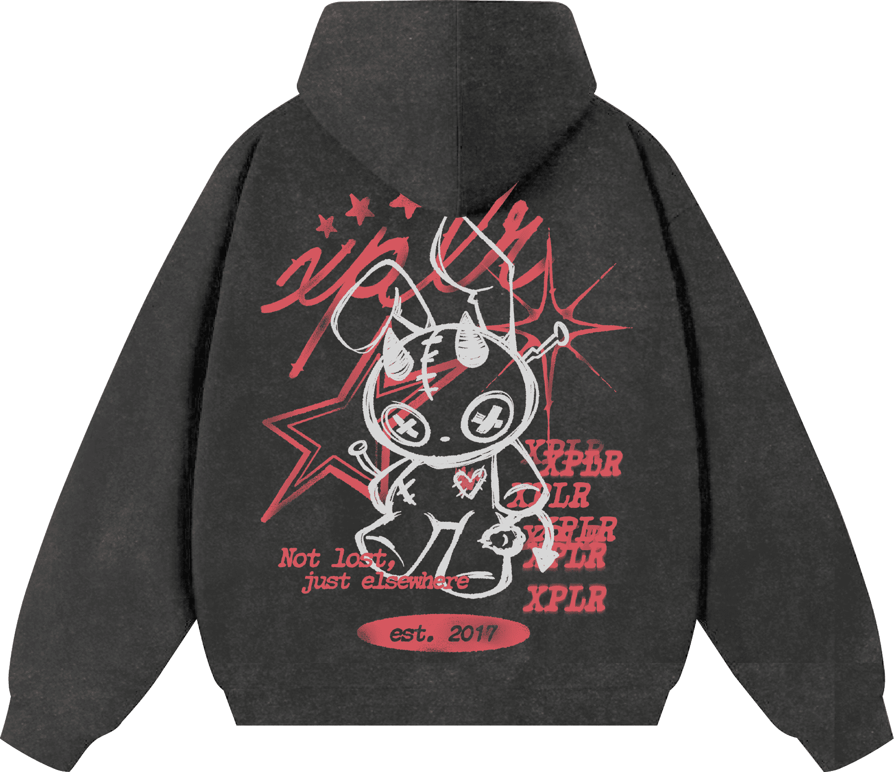Bunny Plush Scribble Hoodie