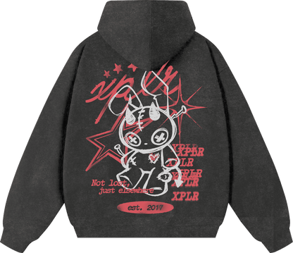 Bunny Plush Scribble Hoodie