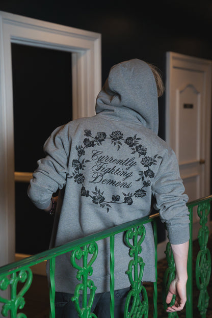 Floral Note Zip Up Hoodie