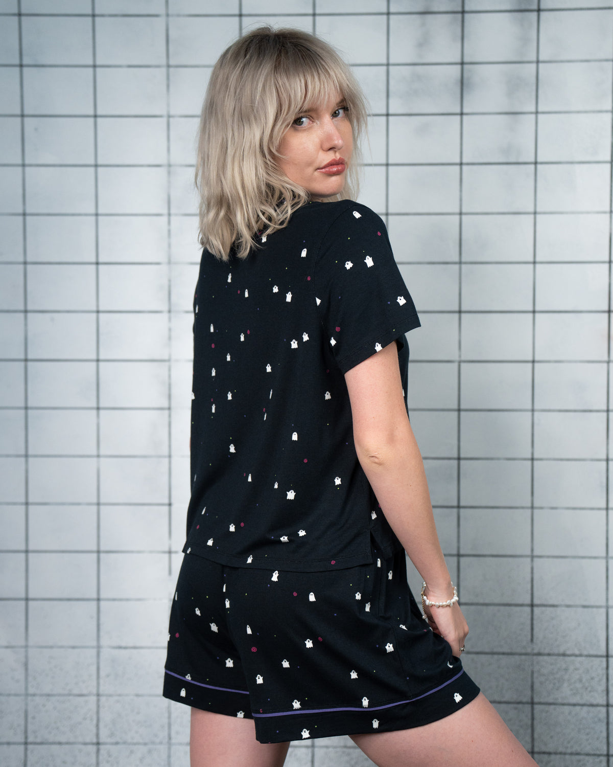 Tiny Ghost Pajama Matching Set - Bottoms