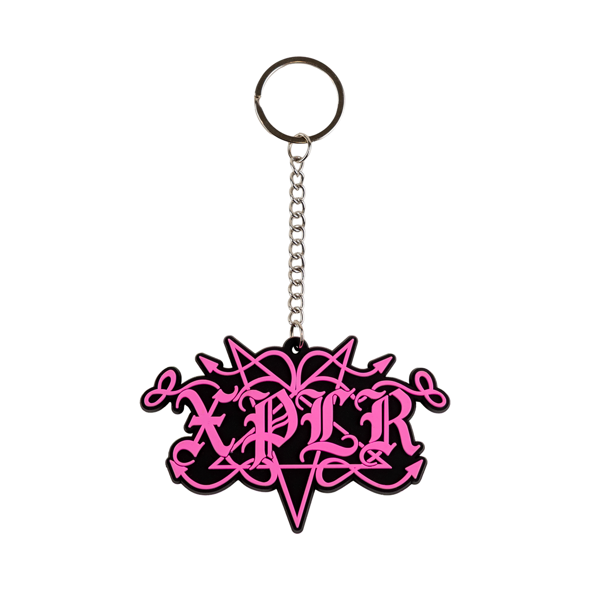 Hex Flame Rubber Keychain