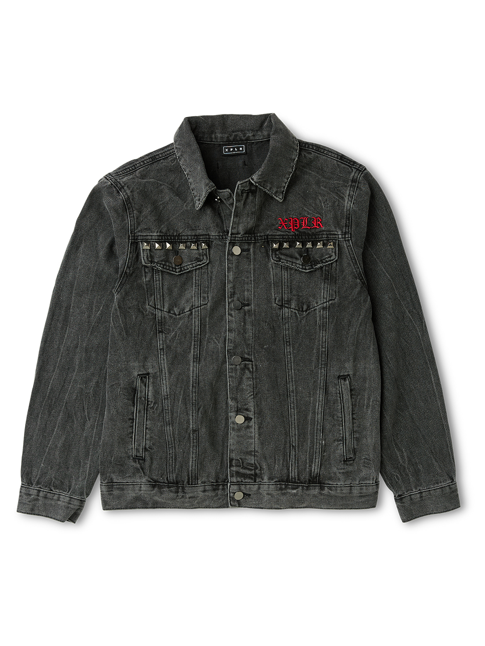 Black denim jacket with writing discount