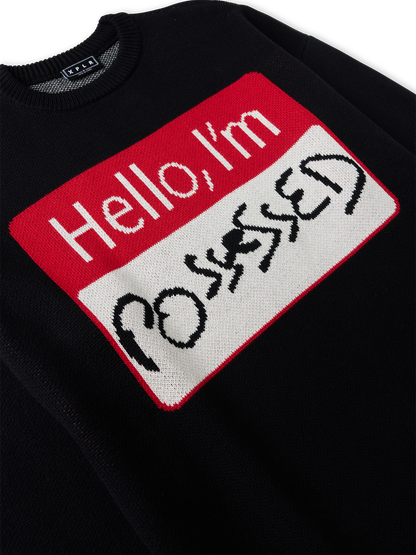 Hello, I'm Possessed Knit Sweater