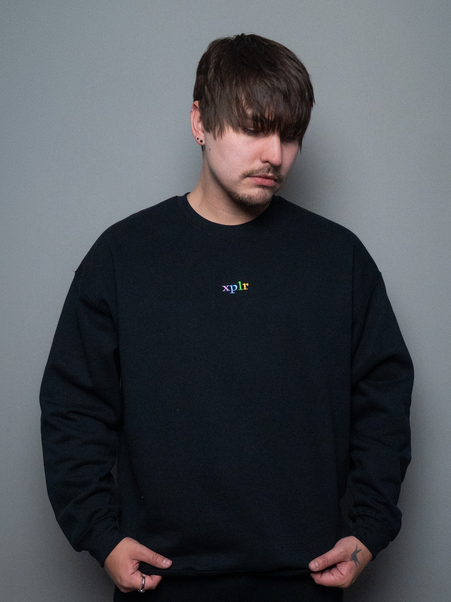 Embroidered Multicolor Logo Crewneck